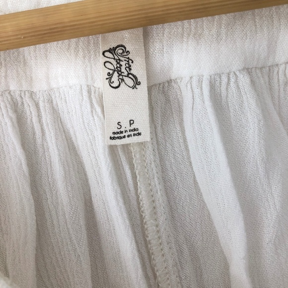 Free People Blue Bird Smocked Top Ivory S - Picture 3 of 5